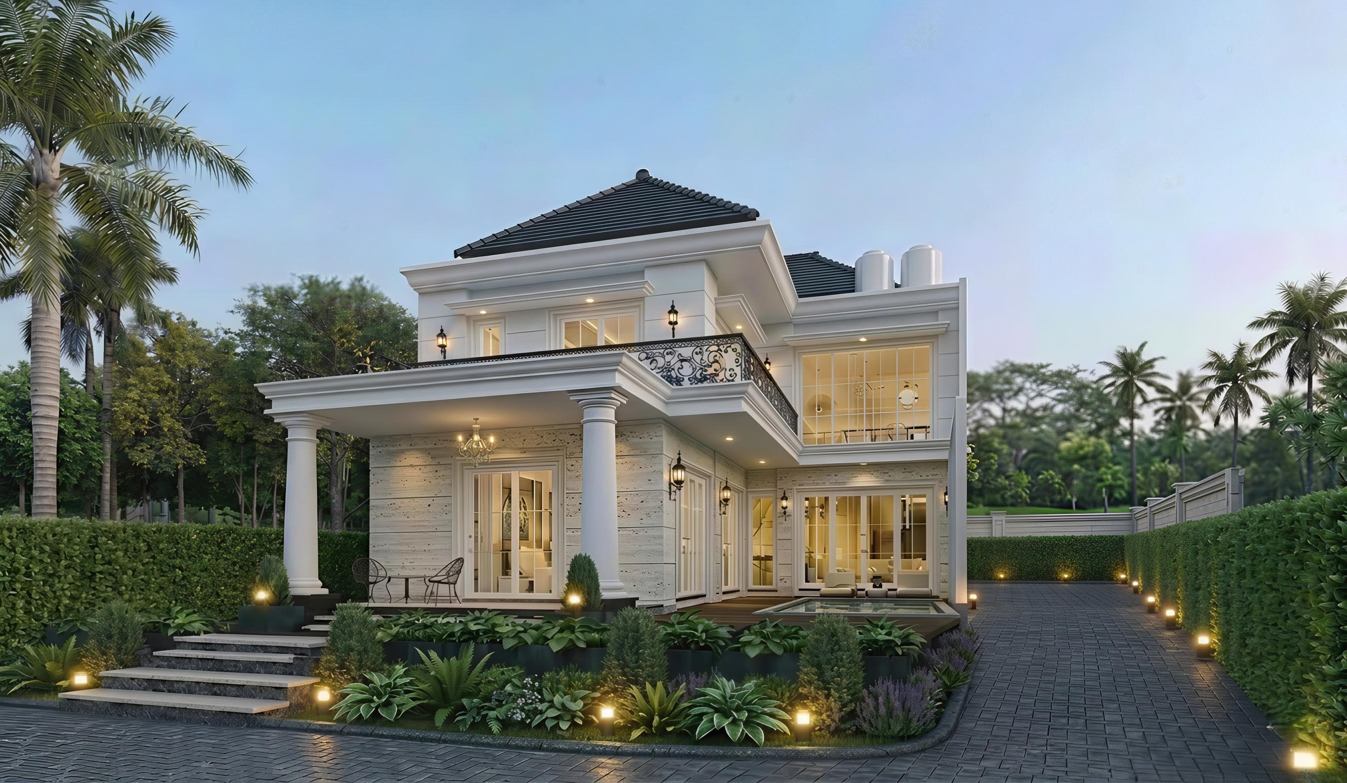 Anondo Rosemont Estate duplex villa surrounded by landscaped greenery